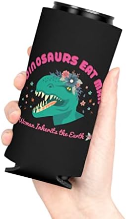 Bira Can Soğutucu Kol Esprili Komik Dinozorlar Yemek Adam Komik Retro Açık Maceraları Dinozorlar Düzenli Can