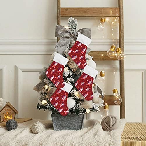 JSTEL Noel Noel Baba Noel Asılı Çorap 6 Paket Küçük Noel Tatil Asılı Çorap Noel Ağacı Parti Süslemeleri Hediye, 65