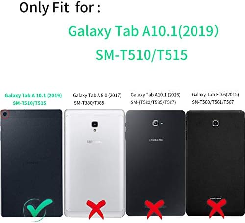 Galaxy Tab Bir 10.1 kılıf 2019 Tablet Modeli SM-T510 T515, AMOOK Çok Açılı Görüntüleme Anti Slayt Folio Standı Akıllı