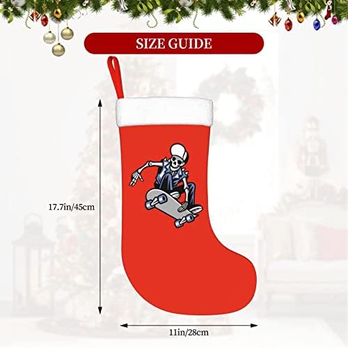 Yuyuy Kafatası Kaykay Noel Çorap Tatil Dekorasyon Şömine Asılı Çorap 18 İnç Çorap