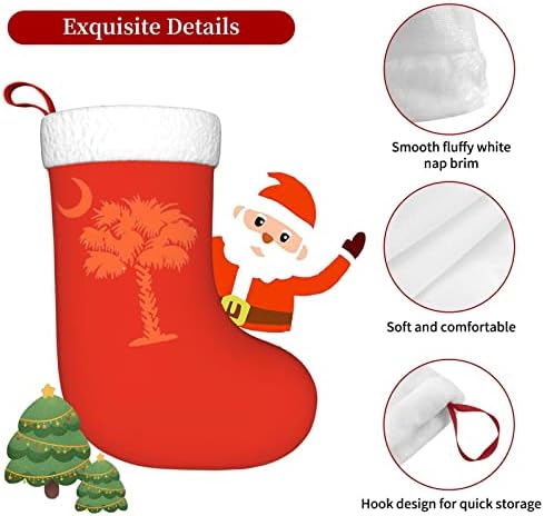 Yuyuy Palmetto Ağacı Noel Çorap Tatil Dekorasyon Şömine Asılı Çorap 18 İnç Çorap