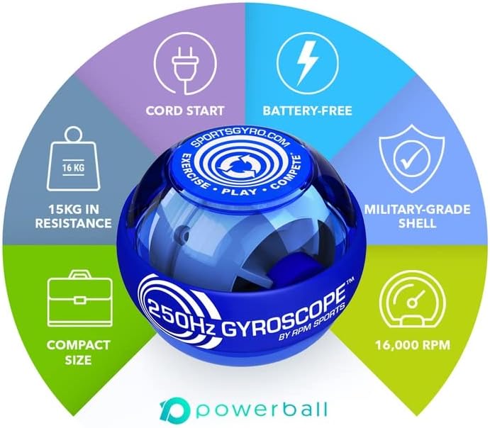 RPM Power Powerball 250hz Jiroskopik Bilek Egzersizcileri-Rehabilitasyon ve Güçlendirme, Bilek, Kavrama, Önkol, Kollar