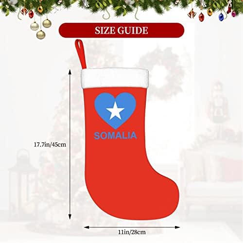 QG ZZX Aşk Somali Noel Çorap Noel Çorap Şömine Asılı Çorap 18 İnç Tatil Dekorasyon