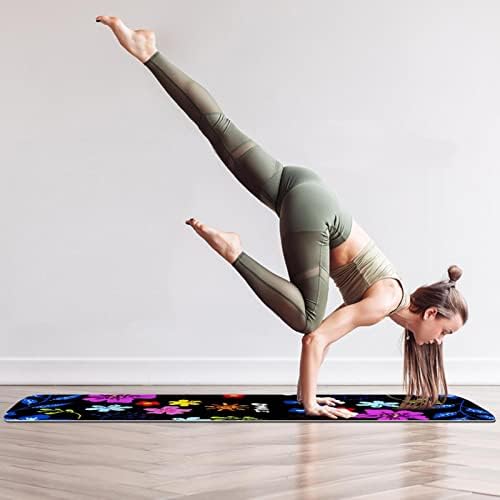 Yoga Mat, Ev Egzersiz için Yoga Paspaslar, Egzersiz Mat, Egzersiz Paspaslar, Pilates Mat, Renkli Çiçek