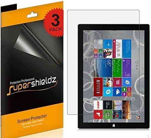 (3 Paket) Supershieldz Microsoft Surface Pro 3 Ekran Koruyucu için Tasarlanmış, yüksek Çözünürlüklü Net Kalkan (PET)