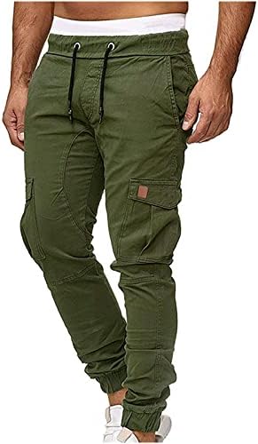 VALSEEL Erkek Sweatpants Kargo Pantolon Joggers Erkekler ıçin Yaz Moda Rahat Düz Renk İpli Açık Havada Spor Pantolon