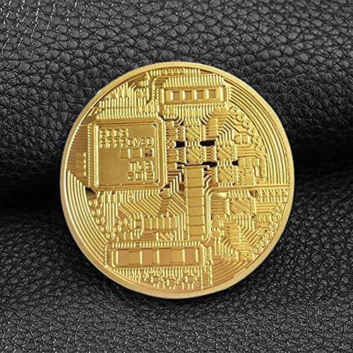 1 Yaratıcı Hatıra Altın Kaplama Sikke Çoğaltma hatıra parası Bitcoin Fiziksel Altın Koleksiyonu Bitcoin Fiziksel Hatıra