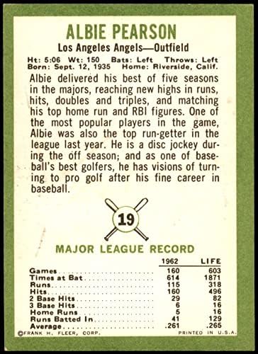 1963 Fleer 19 Albie Pearson Los Angeles Melekleri (Beyzbol Kartı) NM Melekleri