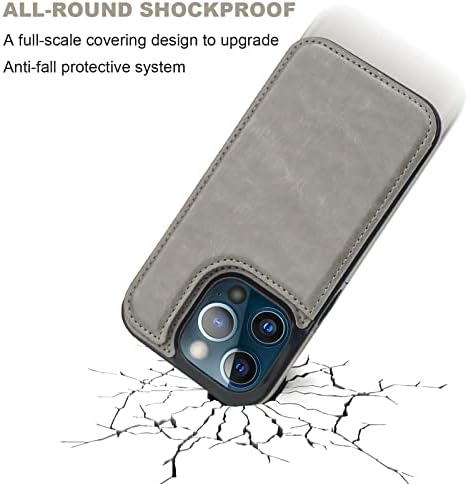 Onetop ile Uyumlu iPhone 13 Pro Cüzdan Kılıf kart tutucu, PU Deri Kickstand Kart Yuvaları Durumda, çift Manyetik Toka